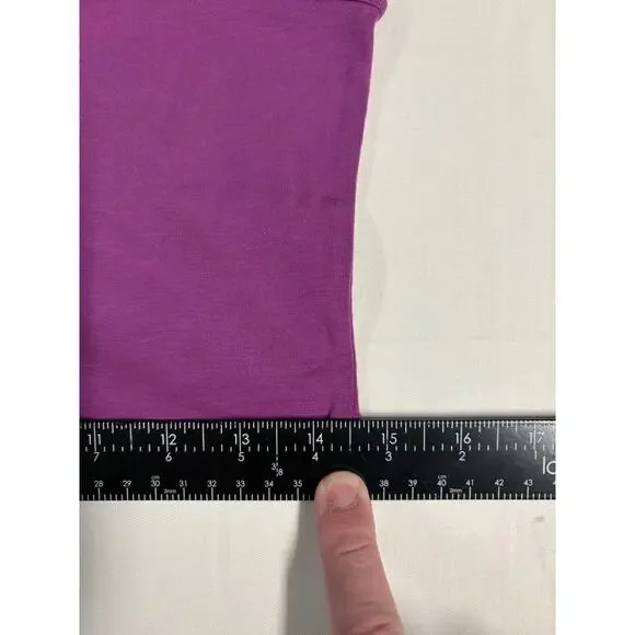 Alphalete Women’s OT Slit Tank Top Cropped Purple Size Large Athletic Gym NEW - Picture 3 of 6